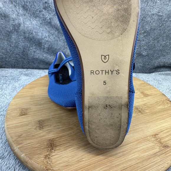 Rothy's Shoes Womens Size 5 Blue Mary Jane Flats Eco Knit Comfort Ballet - Picture 8 of 10